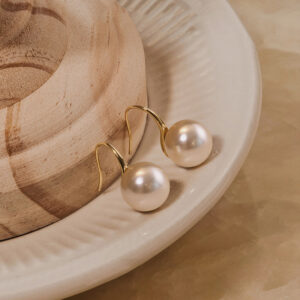 S925 Silver Pearl French Vintage Hoop Earrings for Women main image 1