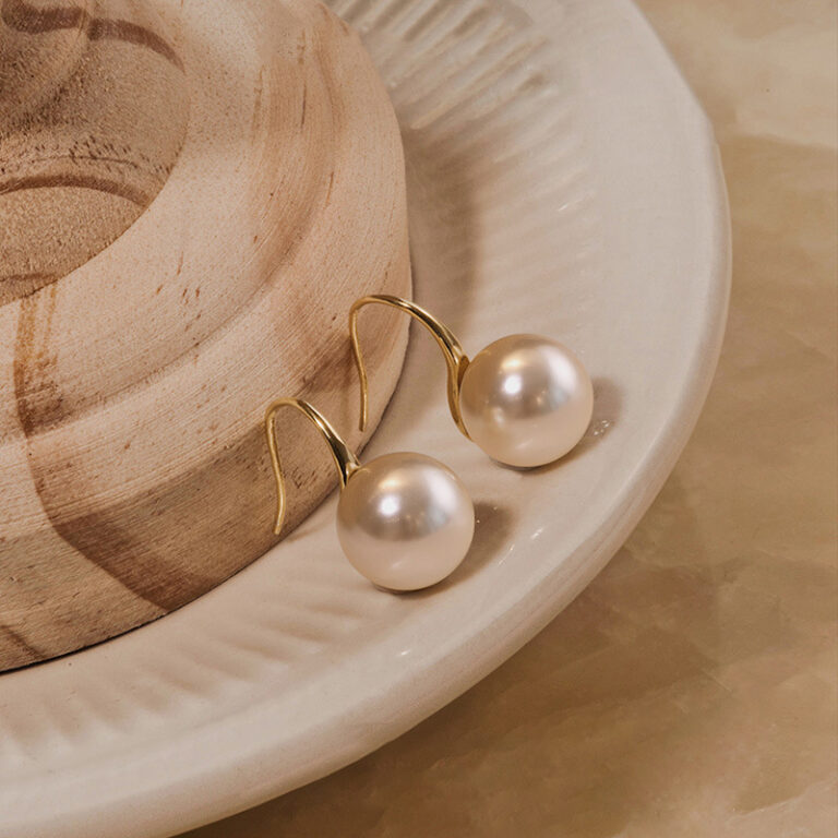 S925 Silver Pearl French Vintage Hoop Earrings for Women main image 1