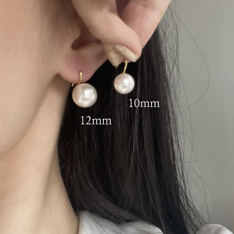 S925 Silver Pearl French Vintage Hoop Earrings for Women main image 4