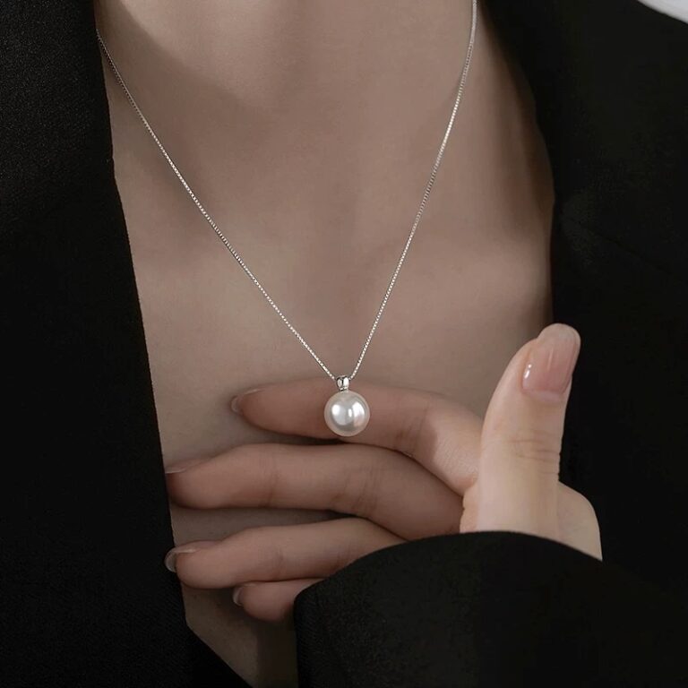 S925 Silver Pearl Light Luxury Collarbone Chain Box Chain Necklace for Women main image 1