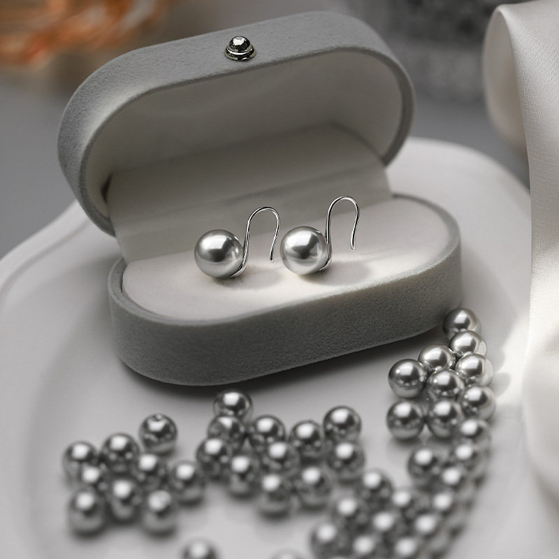 S925 Silver Pearl Light Luxury French Vintage Stud Earrings for Women main image 2