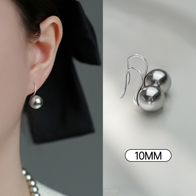 S925 Silver Pearl Light Luxury French Vintage Stud Earrings for Women main image 4