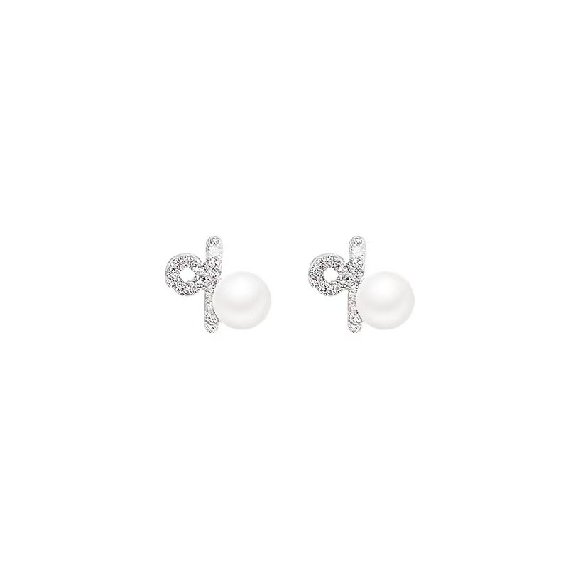 S925 Silver Pearl Light Luxury Stud Earrings for Women main image 5
