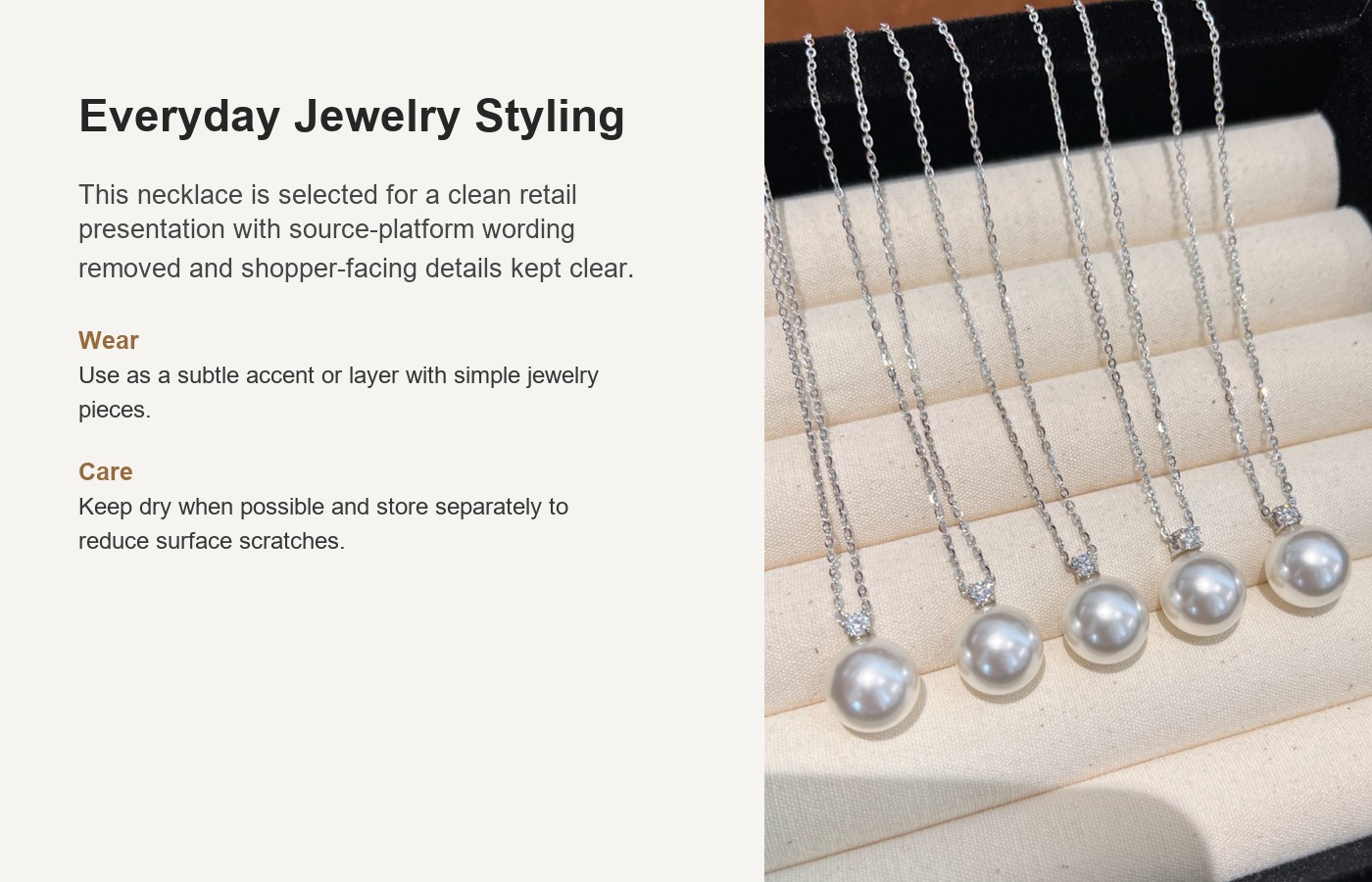 S925 Silver Pearl Minimalist Collarbone Chain Cross Chain Necklace for Women detail image