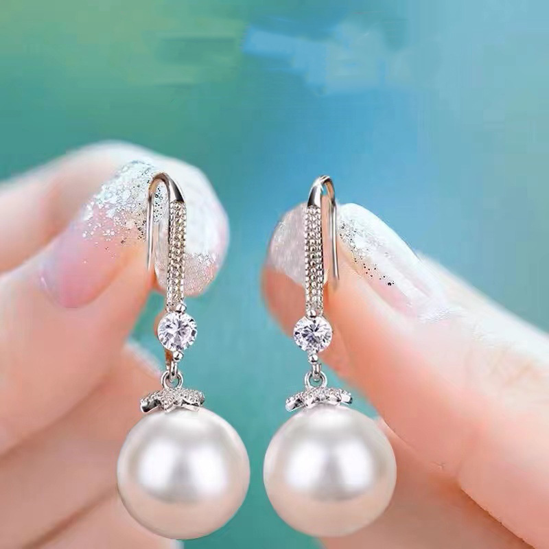S925 Silver Pearl Minimalist Light Luxury French Vintage Stud Earrings for Women main image 4