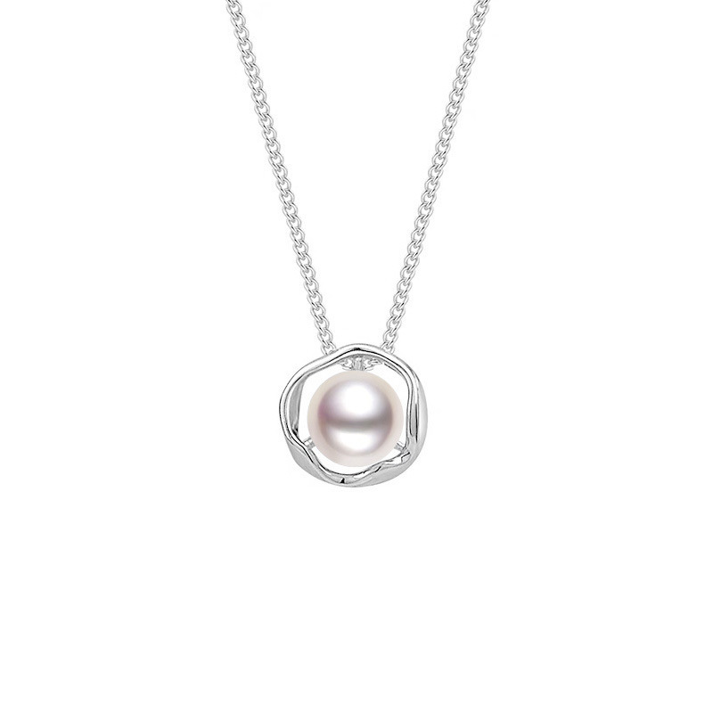 S925 Silver Pearl Vintage French Vintage Collarbone Chain Necklace for Women main image 5