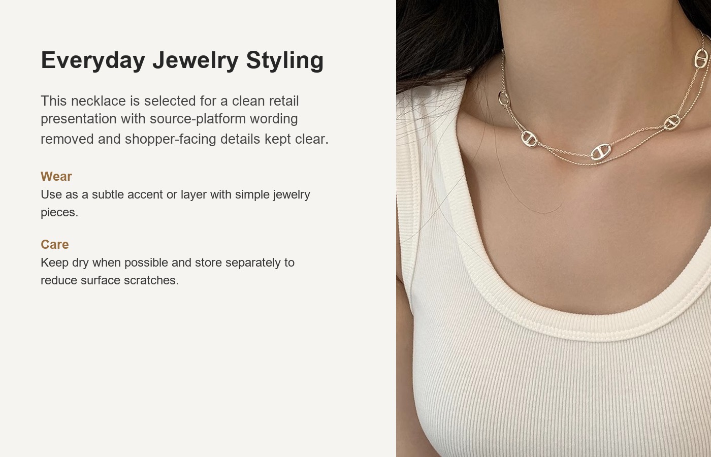 S925 Silver Round Bead Minimalist French Vintage Collarbone Chain Necklace for Women detail image