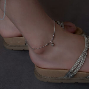 S925 Silver Round Bead Minimalist Light Luxury Anklet for Women main image 1