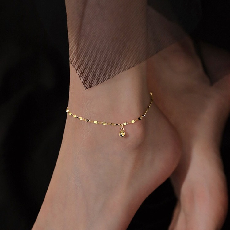 S925 Silver Round Bead Minimalist Light Luxury Anklet for Women main image 1