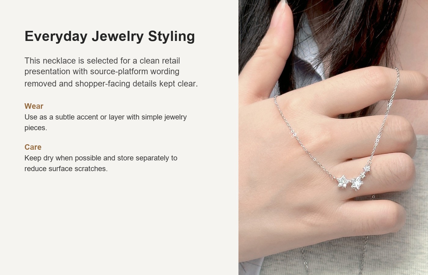 S925 Silver Star CZ Light Luxury Collarbone Chain Necklace for Women detail image