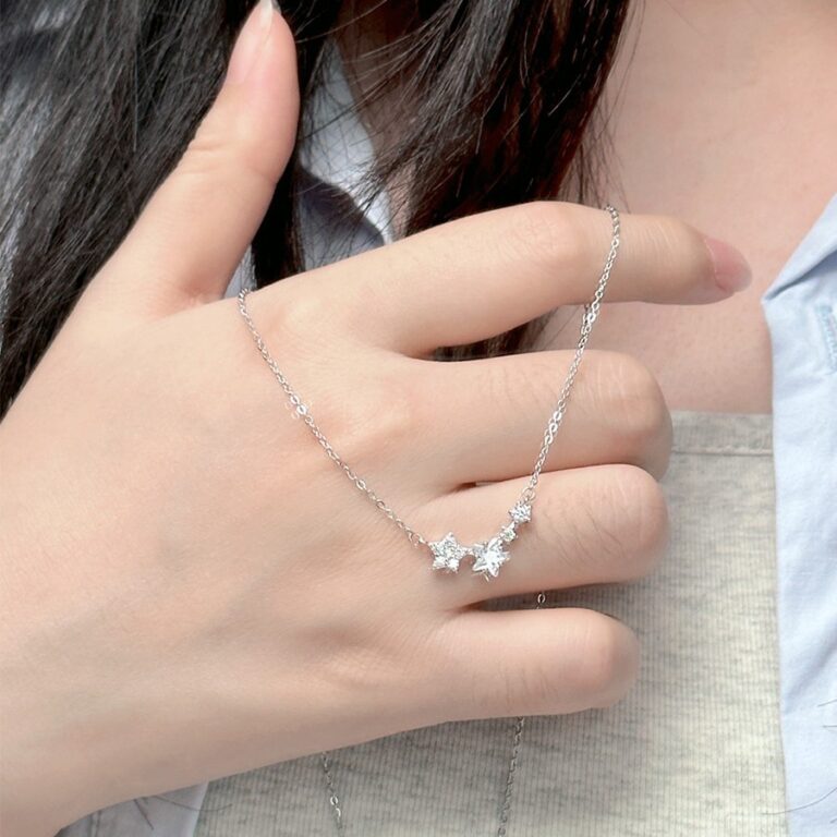 S925 Silver Star CZ Light Luxury Collarbone Chain Necklace for Women main image 1