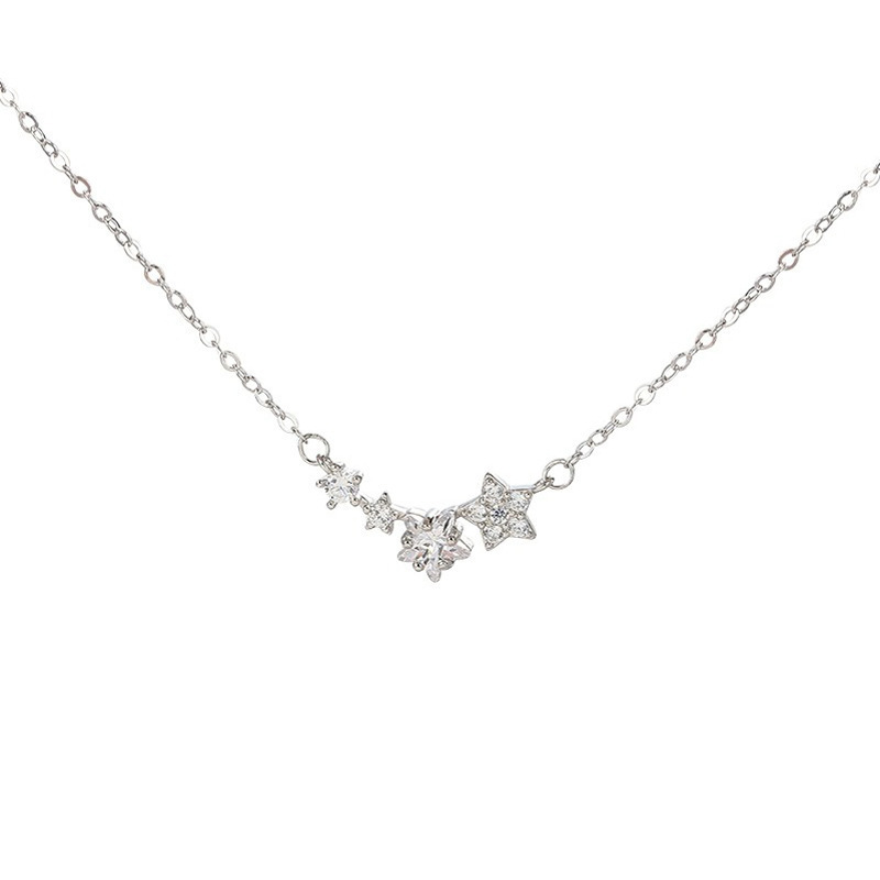 S925 Silver Star CZ Light Luxury Collarbone Chain Necklace for Women main image 5