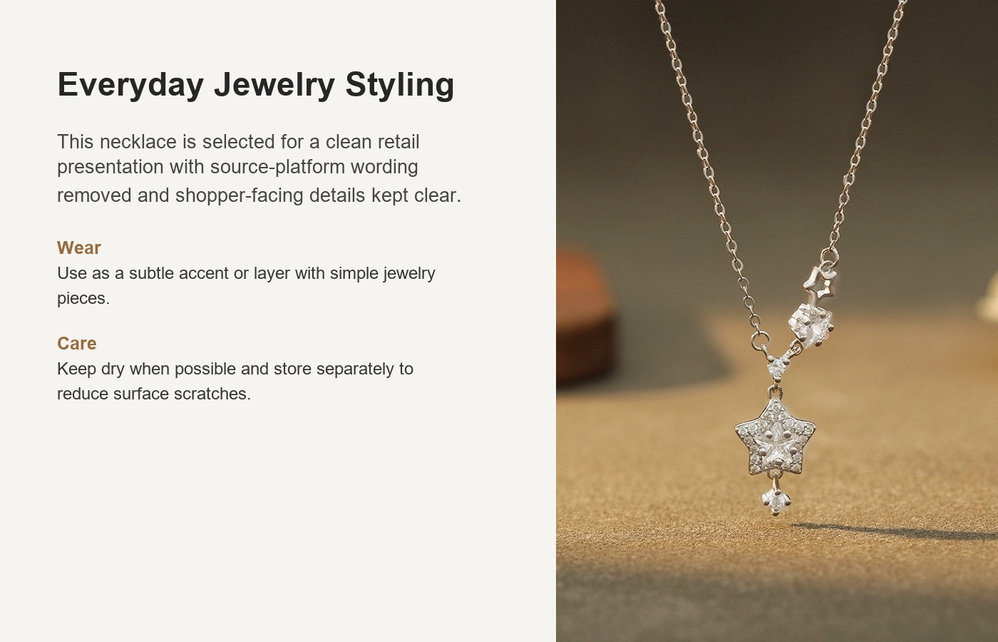 S925 Silver Star CZ Minimalist Collarbone Chain Cross Chain Necklace for Women detail image