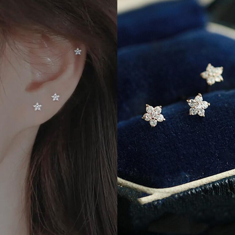 S925 Silver Star Full CZ Light Luxury Stud Earrings for Women main image 1