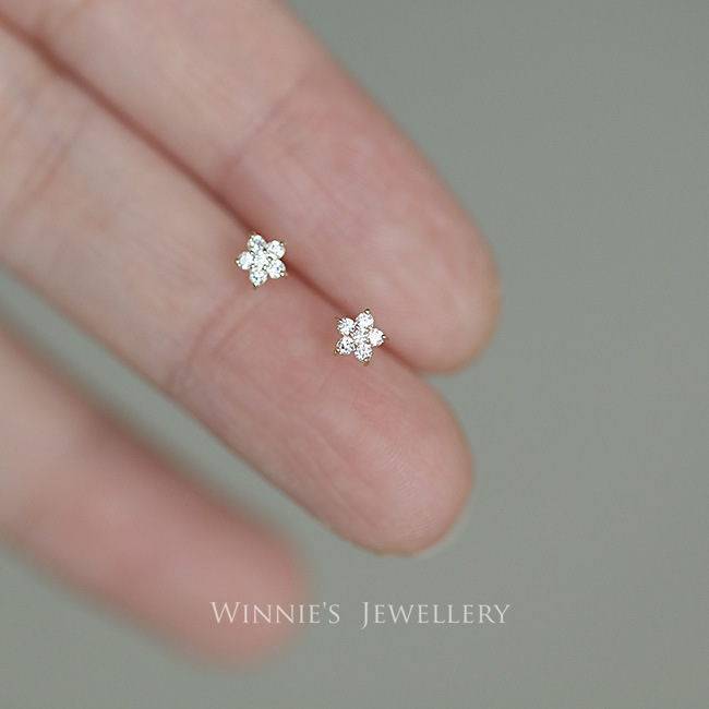 S925 Silver Star Full CZ Light Luxury Stud Earrings for Women main image 3