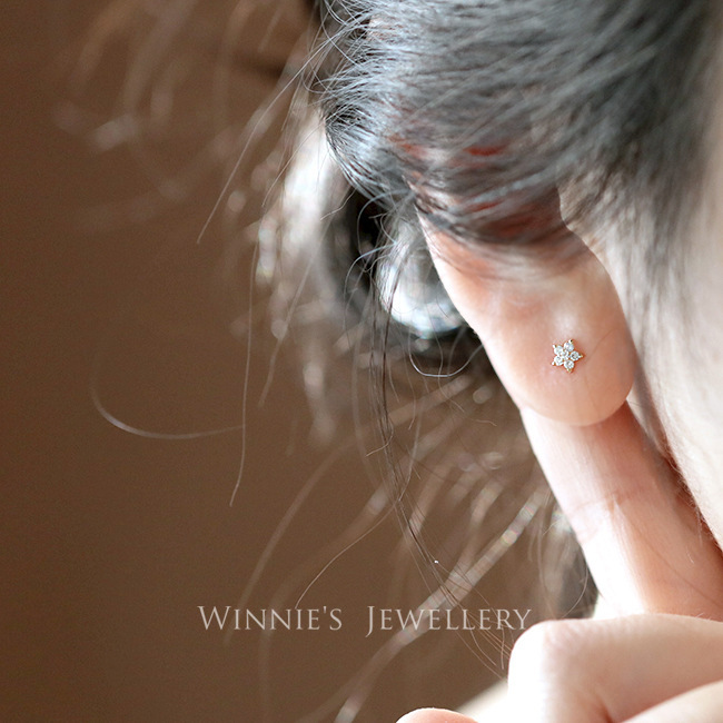 S925 Silver Star Full CZ Light Luxury Stud Earrings for Women main image 4