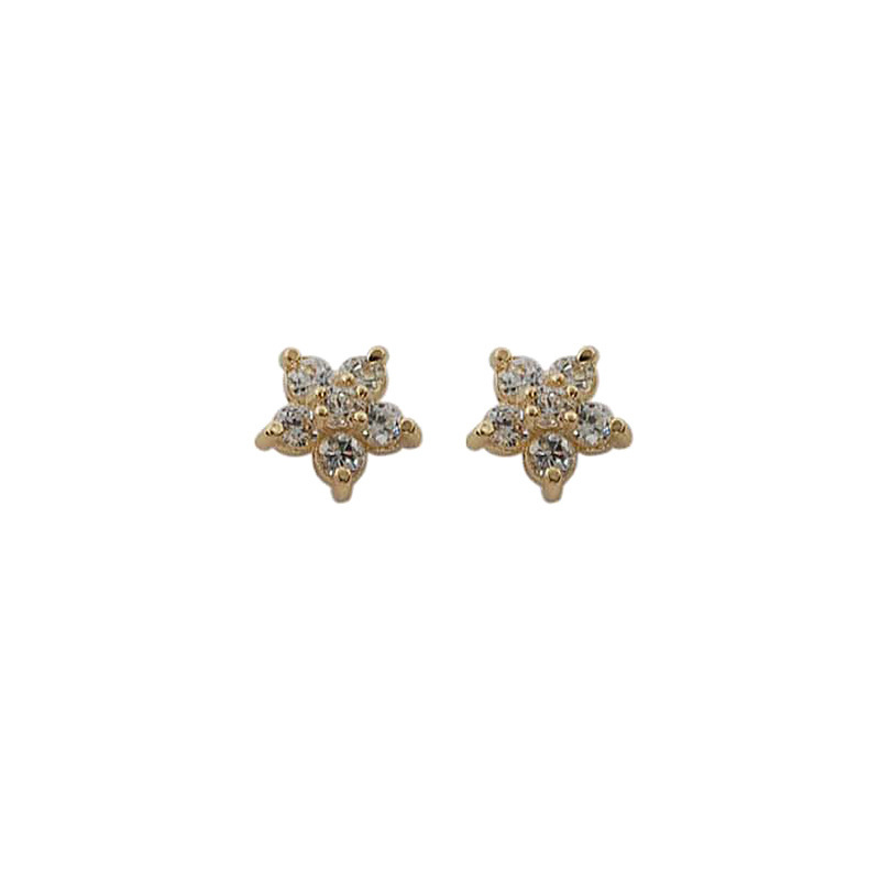S925 Silver Star Full CZ Light Luxury Stud Earrings for Women main image 5