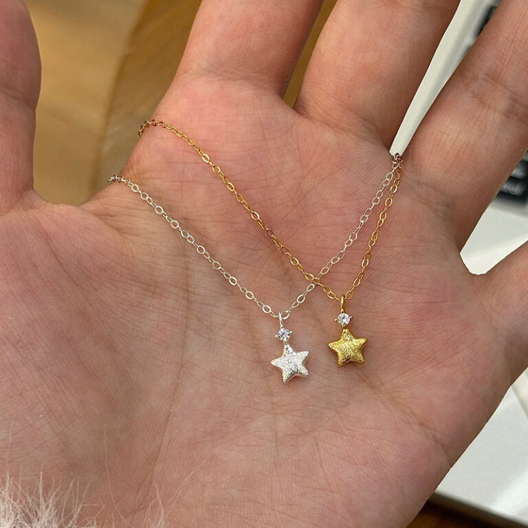 S925 Silver Star Minimalist Brushed Collarbone Chain Necklace for Women main image 1