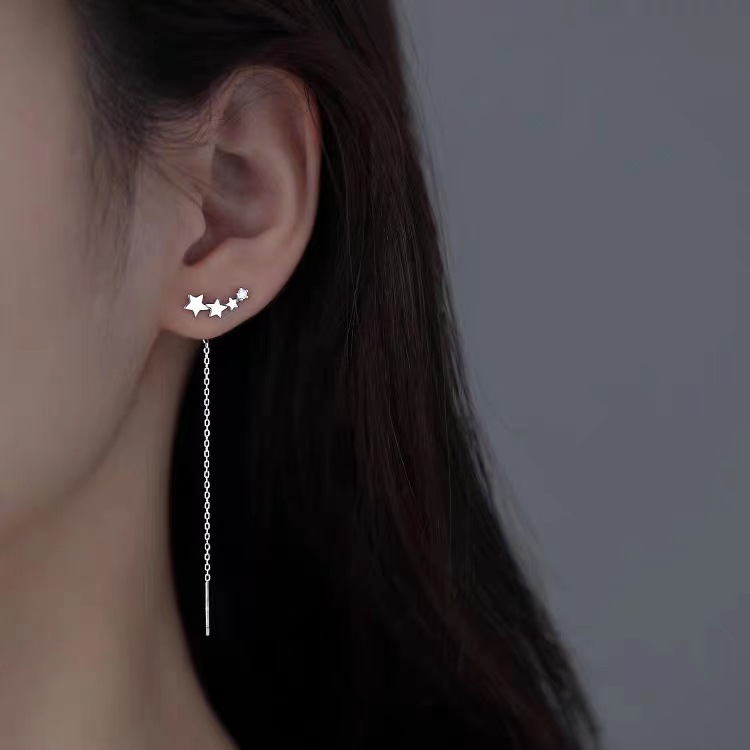 S925 Silver Star Stud Earrings for Women main image 2