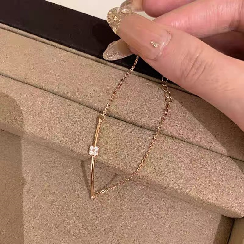 S925 Silver Sugar Cube Minimalist Light Luxury French Vintage Bracelet for Women main image 3