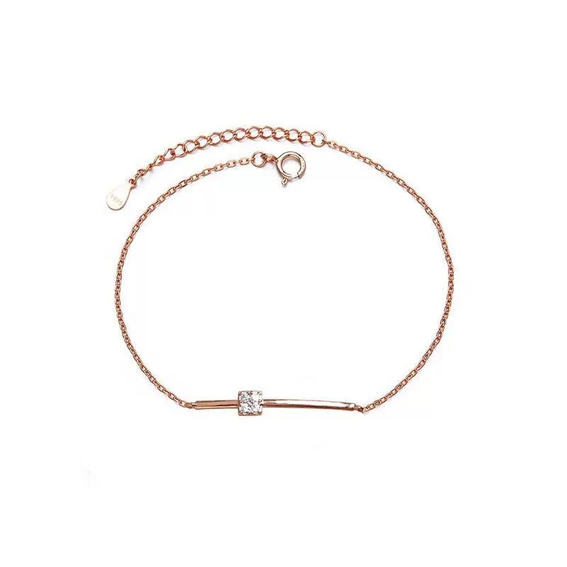 S925 Silver Sugar Cube Minimalist Light Luxury French Vintage Bracelet for Women main image 5