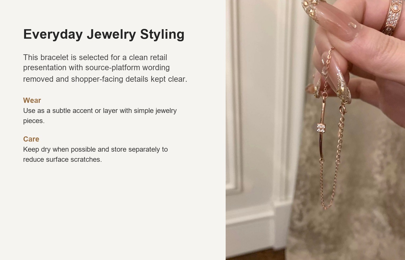S925 Silver Sugar Cube Minimalist Light Luxury French Vintage Bracelet for Women detail image