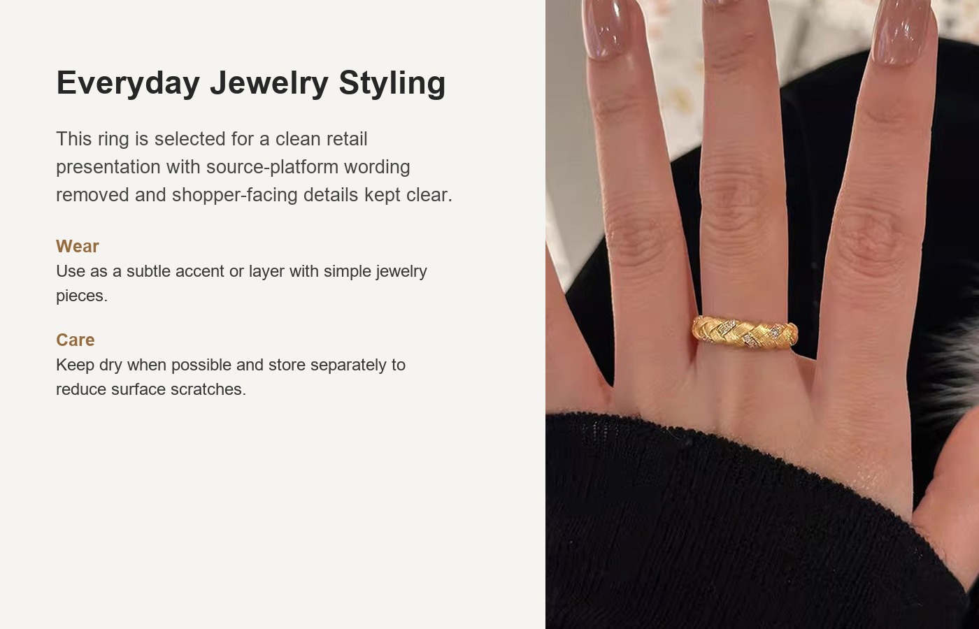 S925 Silver Vintage Chinese Light Luxury Brushed Minimalist Ring for Women detail image