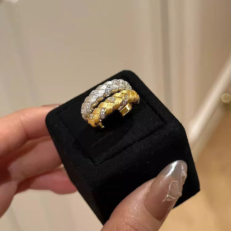 S925 Silver Vintage Chinese Light Luxury Brushed Minimalist Ring for Women main image 2