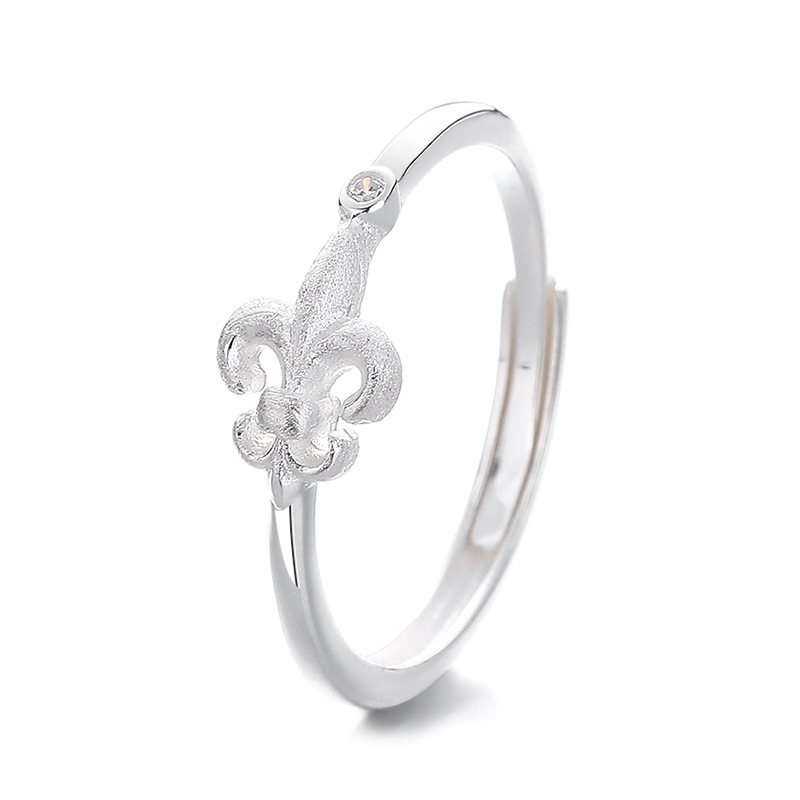 S925 Silver Vintage Chinese Light Luxury Brushed Minimalist Ring for Women main image 5