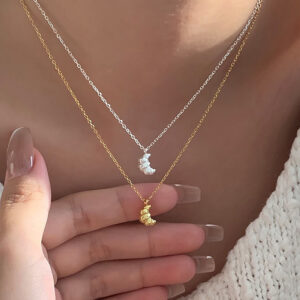 S925 Silver Croissant Vintage French Vintage Collarbone Chain Necklace for Women product image 1