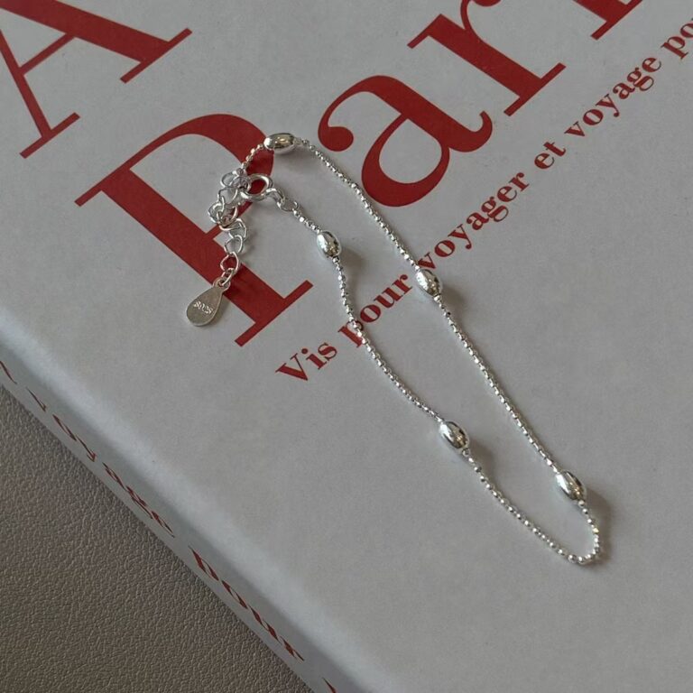 S925 Silver Round Bead Minimalist Light Luxury Bracelet for Women product image 1