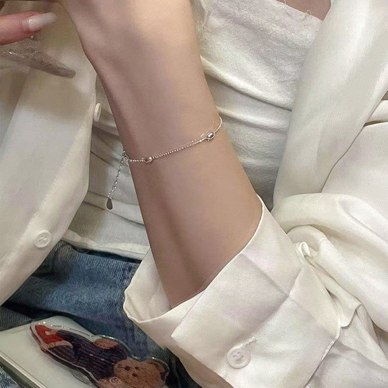 S925 Silver Round Bead Minimalist Light Luxury Bracelet for Women product image 2