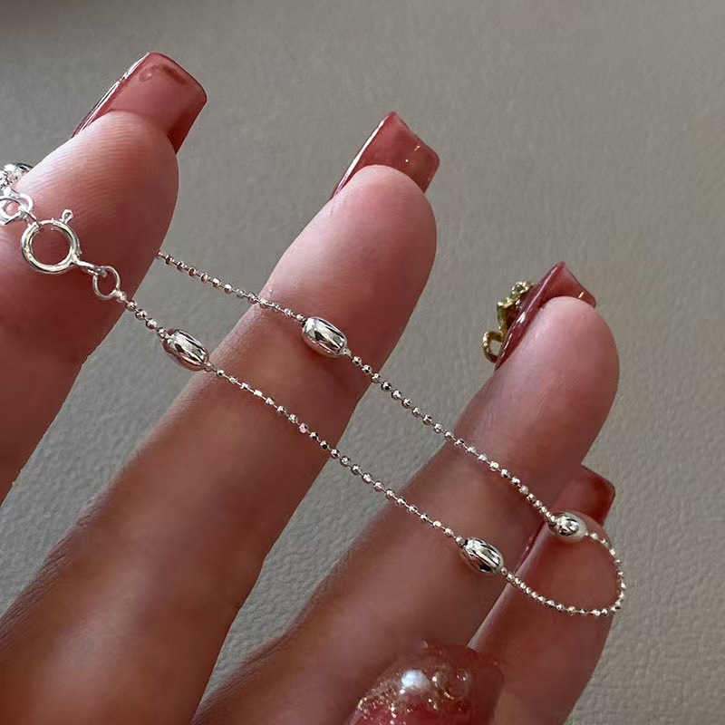 S925 Silver Round Bead Minimalist Light Luxury Bracelet for Women product image 4