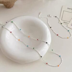 S925 Silver Round Bead Minimalist Collarbone Chain Everyday Necklace for Women product image 1