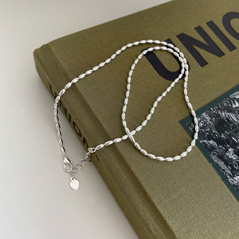 S925 Silver Round Bead Minimalist Collarbone Chain Everyday Necklace for Women product image 2