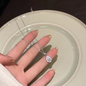 S925 Silver CZ Full CZ Minimalist French Vintage Collarbone Chain Necklace for Women product image 1