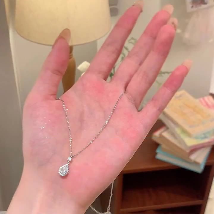 S925 Silver CZ Full CZ Minimalist French Vintage Collarbone Chain Necklace for Women product image 2