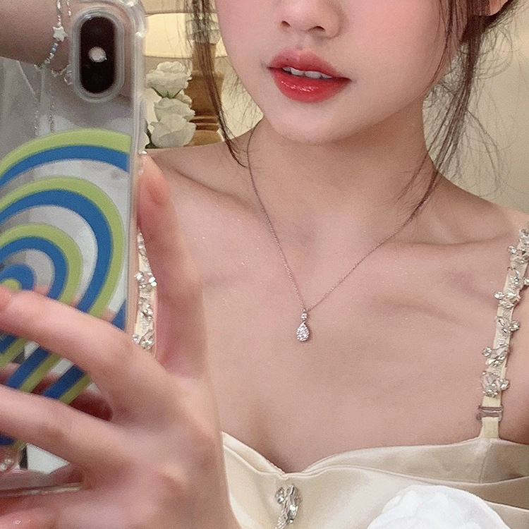 S925 Silver CZ Full CZ Minimalist French Vintage Collarbone Chain Necklace for Women product image 4