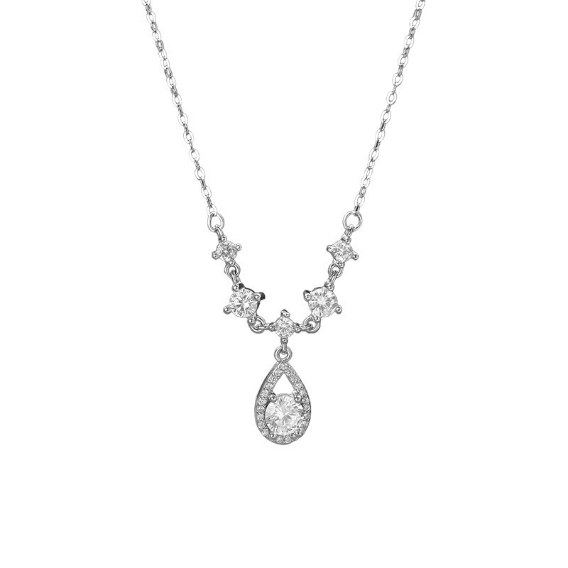 S925 Silver CZ Minimalist Collarbone Chain Cross Chain Party Necklace for Women product image 5