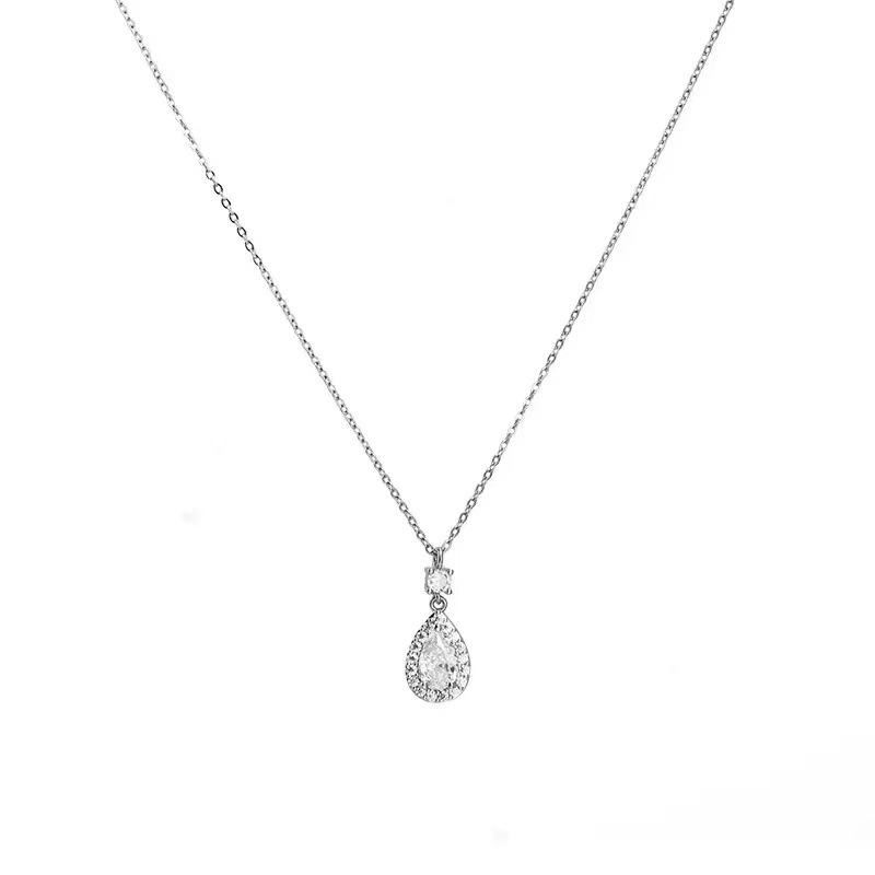 S925 Silver CZ Full CZ Minimalist French Vintage Collarbone Chain Necklace for Women product image 5