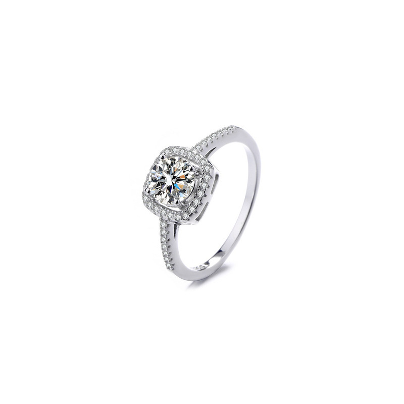 S925 Silver Moissanite Sparkle CZ Light Luxury Ring for Women product image 5