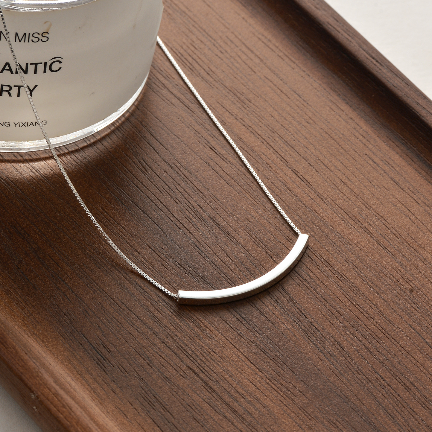 S925 Silver Minimalist Light Luxury Collarbone Chain Box Chain Necklace for Women product image 2