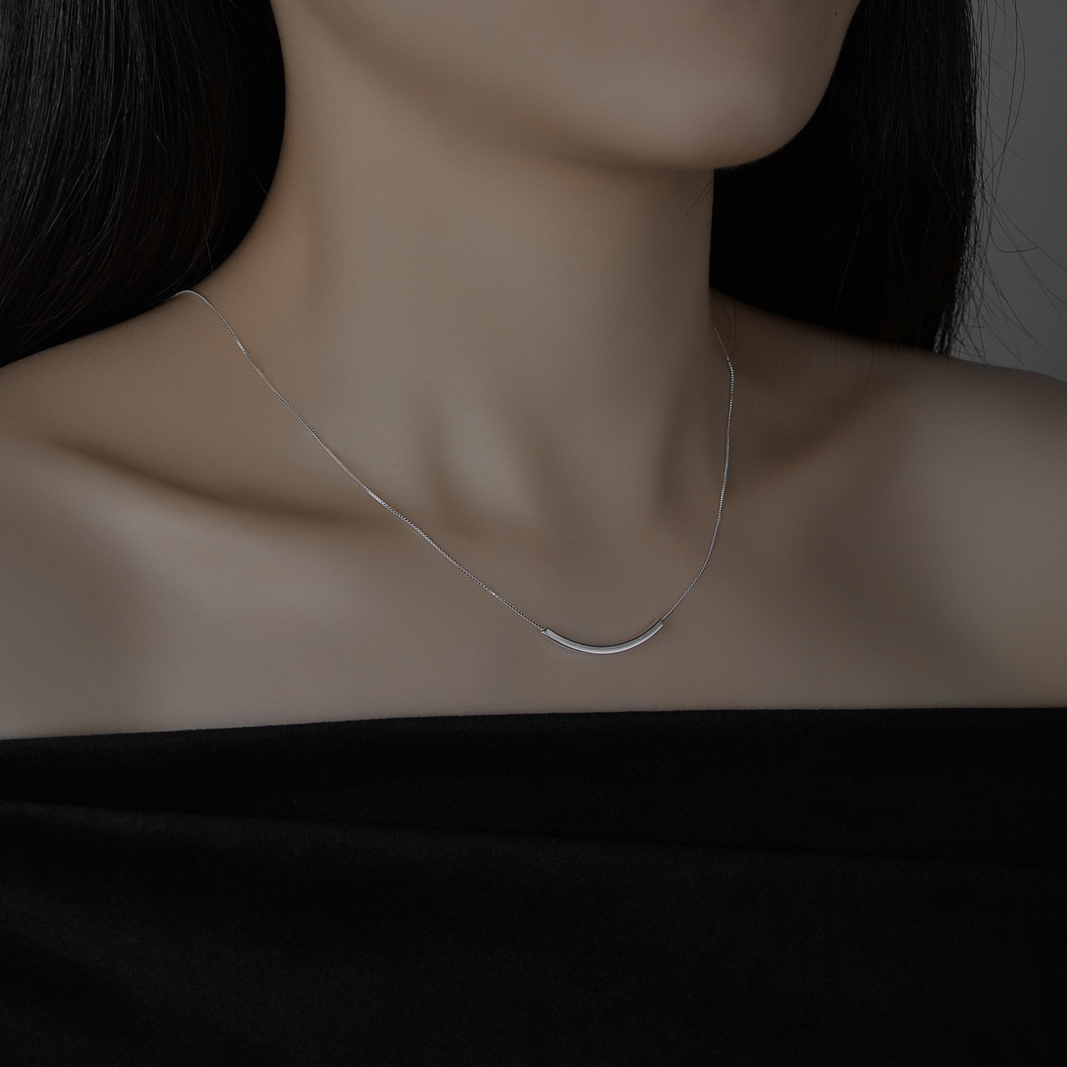 S925 Silver Minimalist Light Luxury Collarbone Chain Box Chain Necklace for Women product image 4