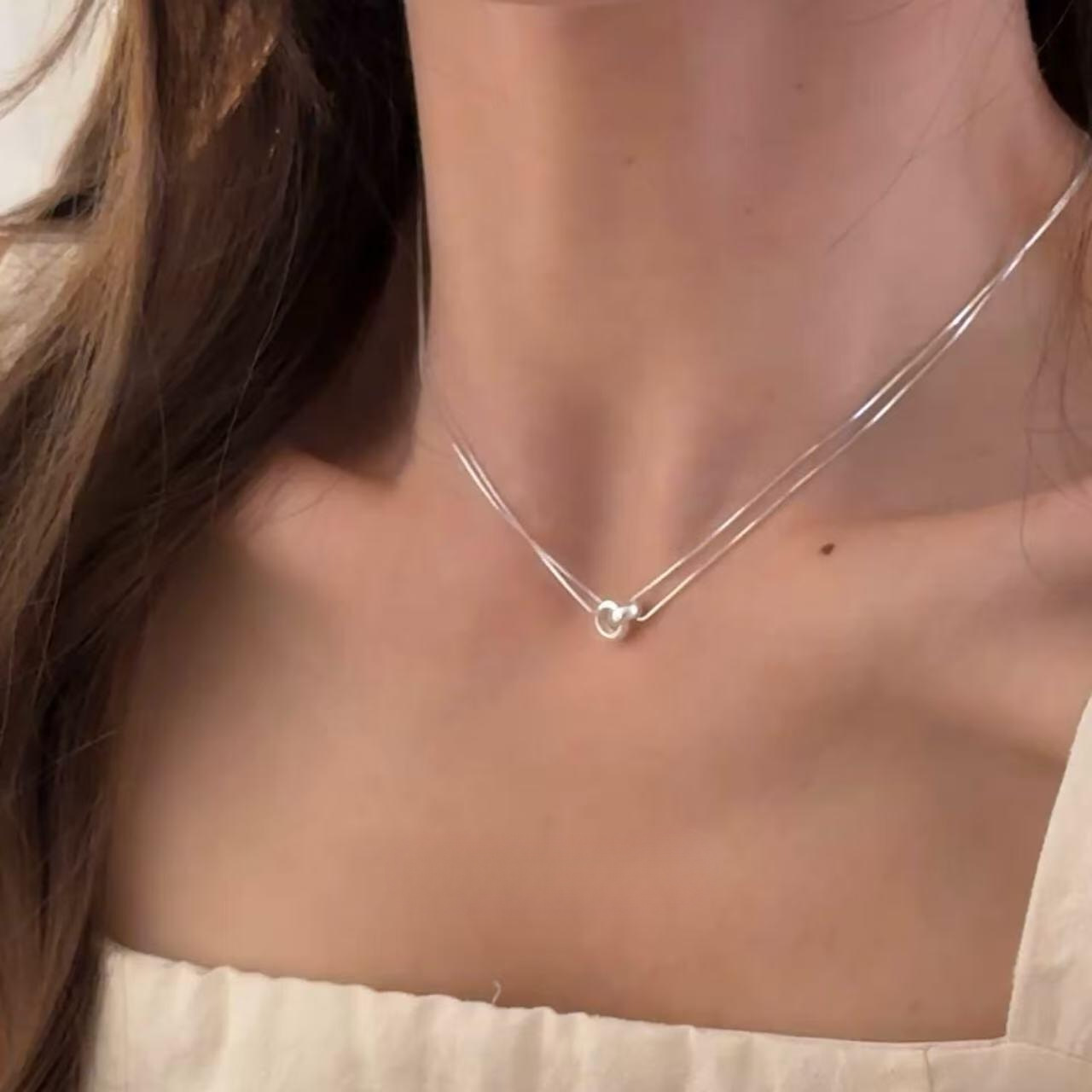 S925 Silver Collarbone Chain Box Chain Everyday Minimalist Necklace for Women product image 2