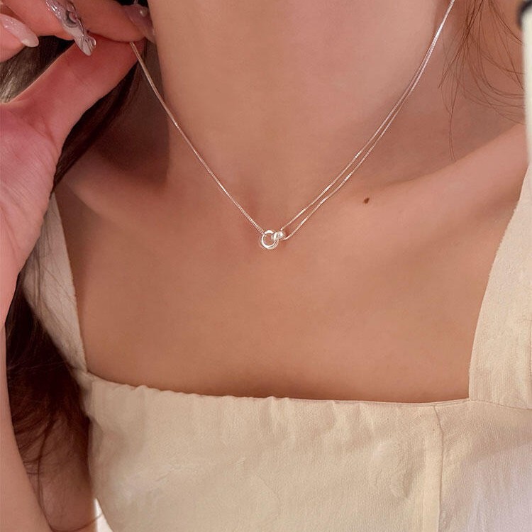 S925 Silver Collarbone Chain Box Chain Everyday Minimalist Necklace for Women product image 3