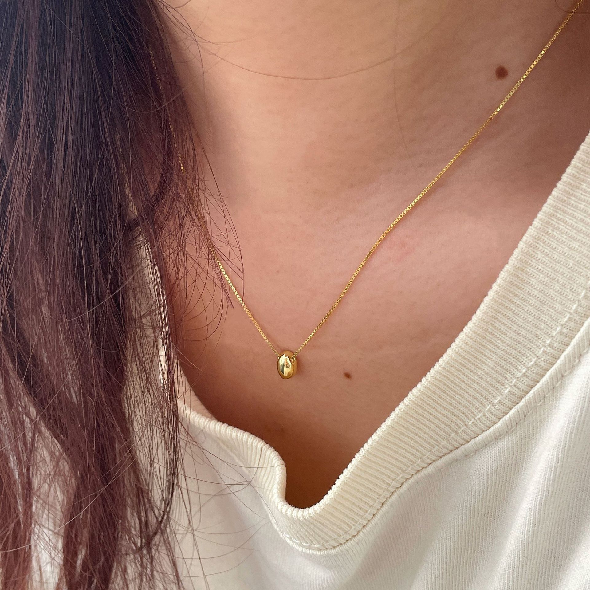 S925 Silver Bead Minimalist Korean Style Collarbone Chain Necklace for Women product image 4