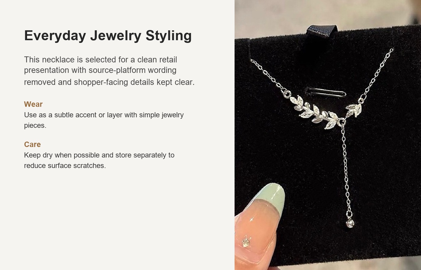 S999 Silver Collarbone Chain Minimalist Necklace for Women detail image