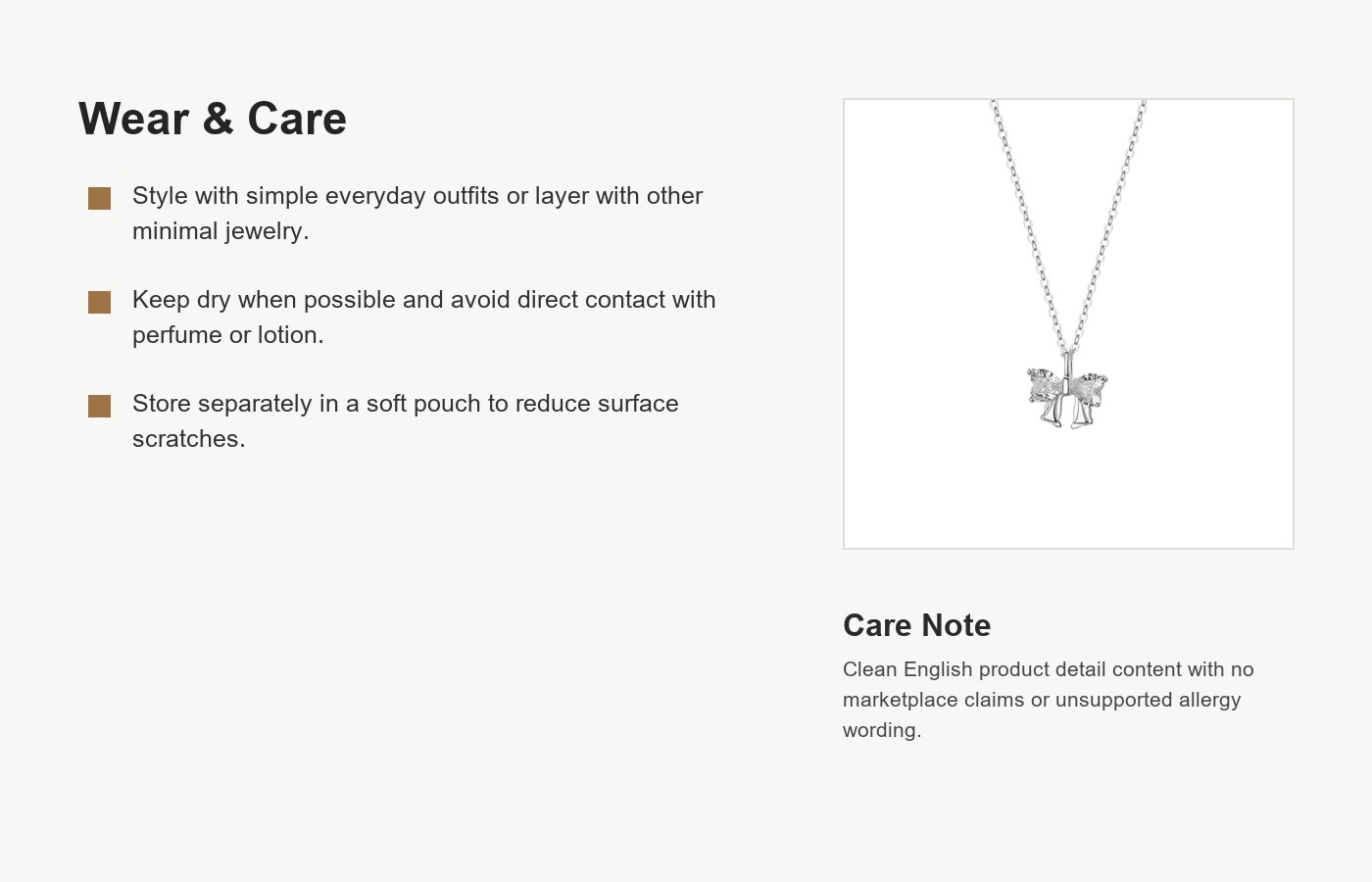 S999 Silver CZ Bow Pendant Necklace for Women detail image