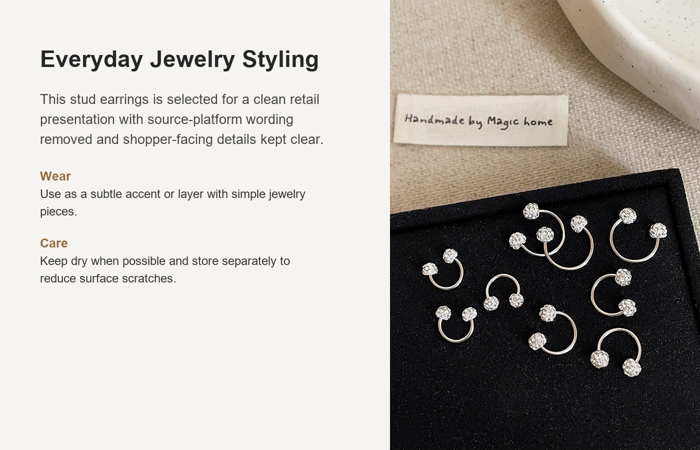 S999 Silver CZ Full CZ Light Luxury Screw Back Stud Earrings for Women detail image