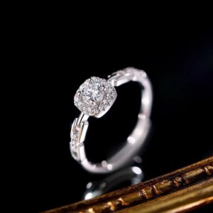 S999 Silver CZ Full CZ Minimalist Light Luxury Ring for Women main image 1